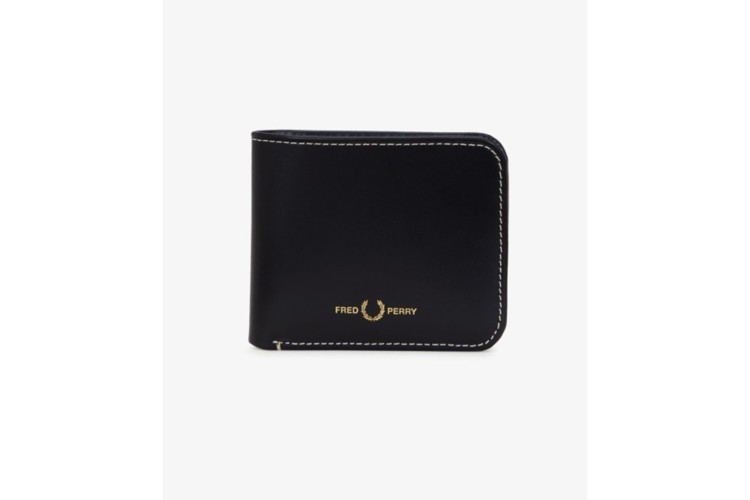 Fred Perry L8295 Box Leather Billfold Wallet - Black