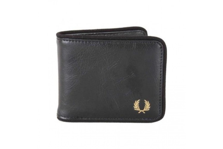 Fred Perry L9280 Tonal Classic Bi Fold Wallet Black