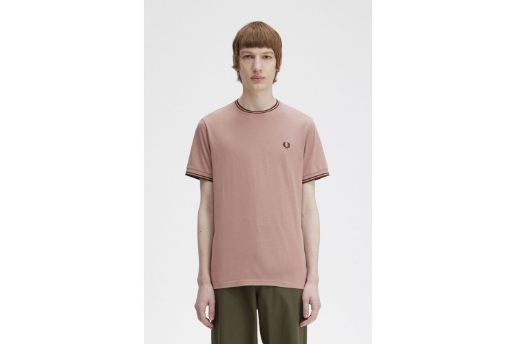 Fred Perry M1588 Twin Tipped T-Shirt - Dark Pink