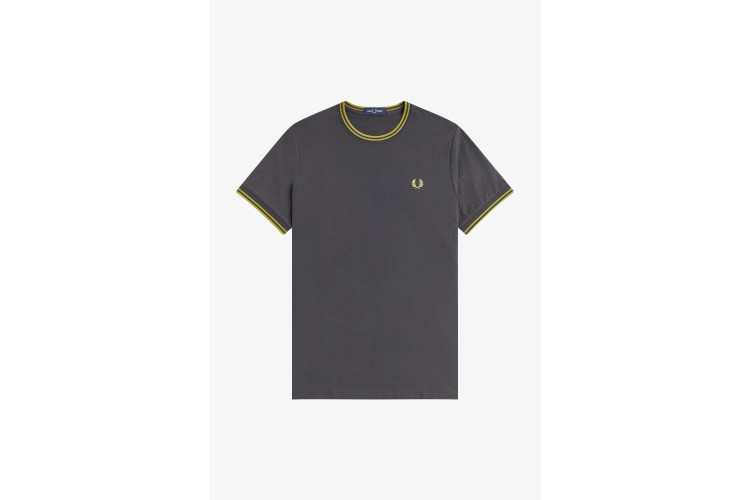 Fred Perry M1588V T-Shirt - Anchor Grey/Tennis Blue Yellow
