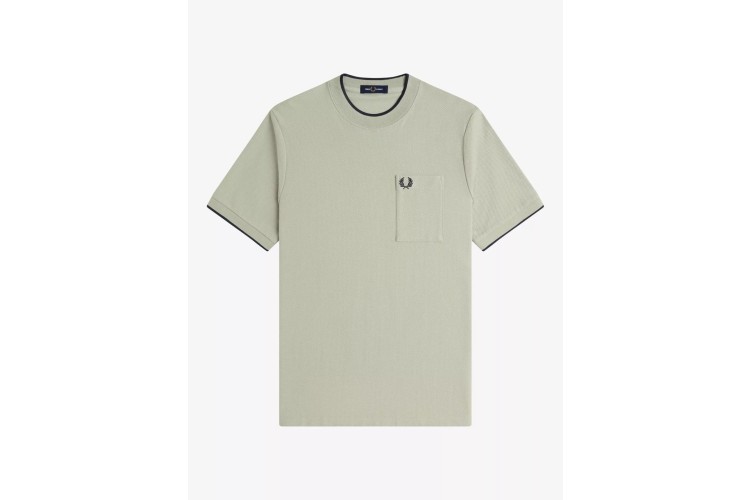 Fred Perry M2395 Pocket Detail Pique T-Shirt - Seagrass