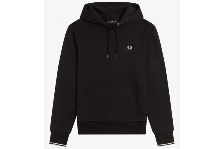 Fred Perry M2643 Tipped Hooded Sweatshirt - Black
