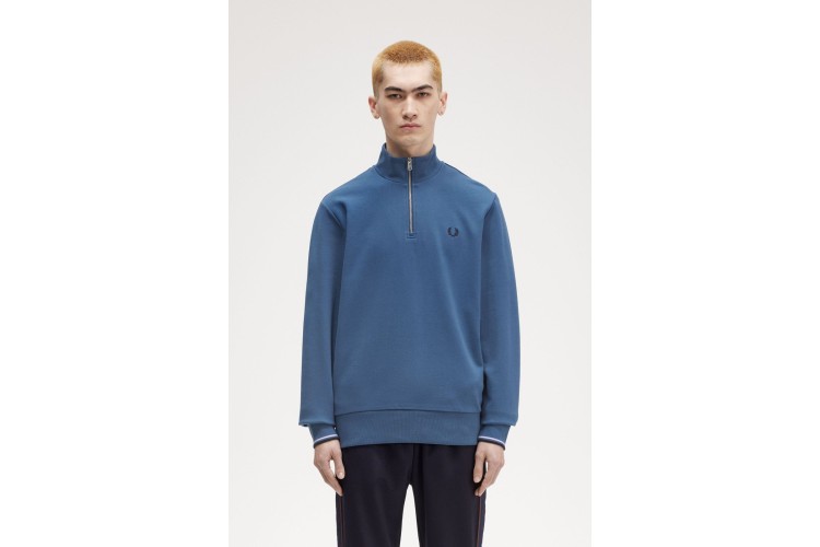 Fred Perry M3574 Half Zip Sweatshirt - Midnight Blue