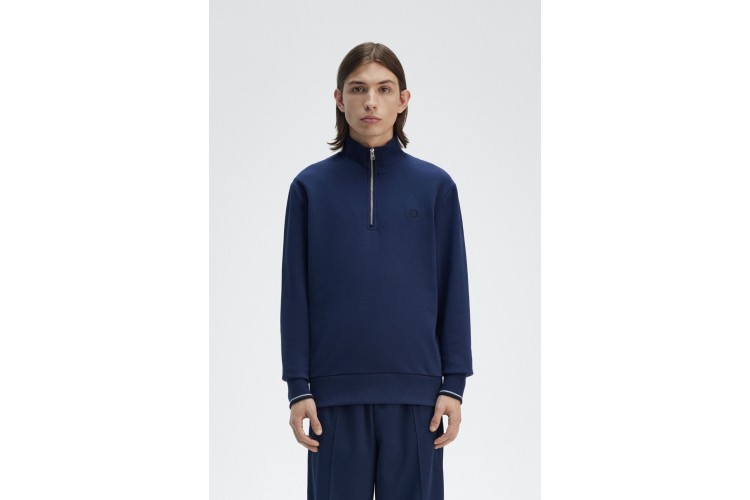 Fred Perry M3574 Half Zip Sweatshirt - Tennis Blue