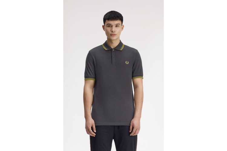 Fred Perry M3600 AnchorGrey/TennisBallYellow/TennisBallYellow  Polo - 58A
