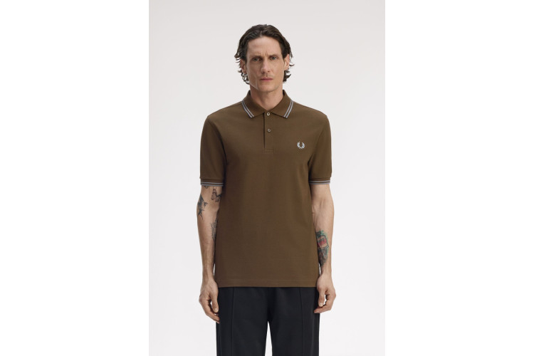 Fred Perry M3600 Burnt Tobacco/Stockport Blue Polo - 49A