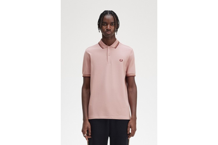 Fred Perry M3600 DustyRosePink/ShadedStone/Oxblood Polo - S51