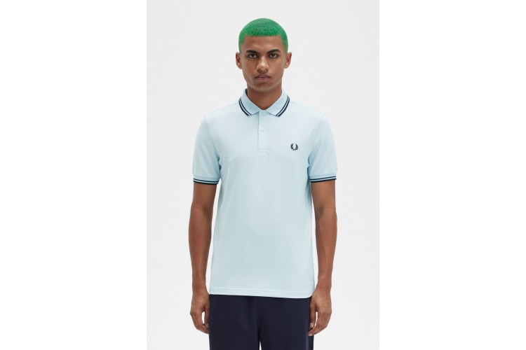 Fred Perry M3600 Light Ice/French Navy/Black Polo - R30