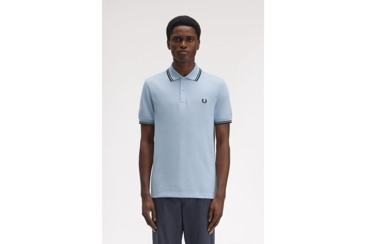 Fred Perry M3600 Light Smoke/Navy Polo - Y69