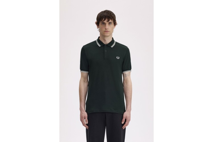 Fred Perry M3600 NightGreen/SnowWhite/SnowWhite Polo - 89A