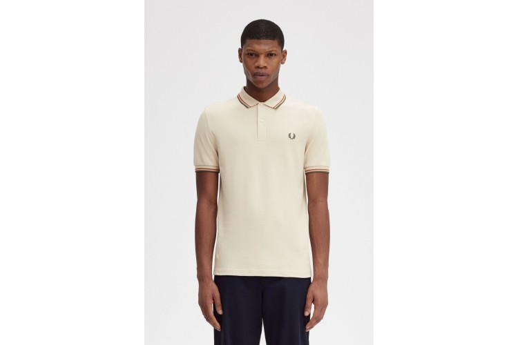 Fred Perry M3600 Oatmeal/Nutflake/Field Green Polo - U37