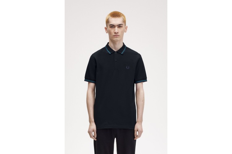 Fred Perry M3600 Navy/Ocean/Dark Carbon Polo - W86