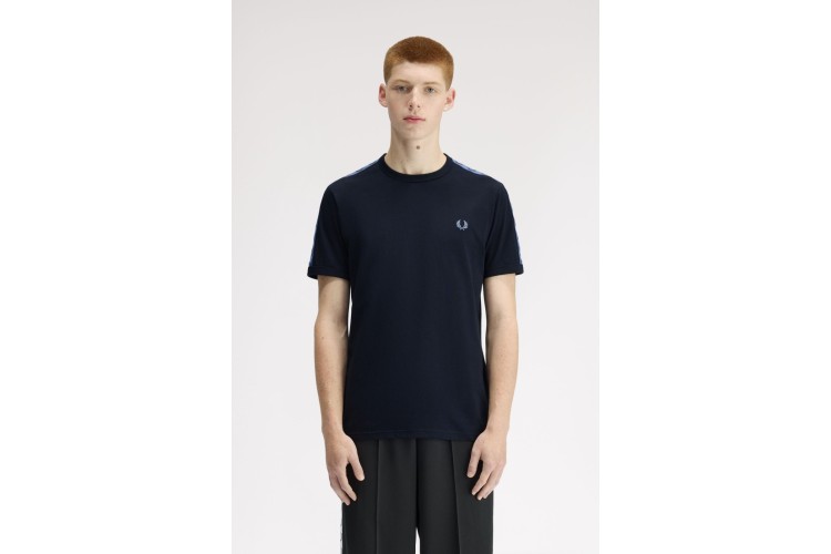 Fred Perry M4613 Contrast Tape Ringer T-Shirt - Navy/Ace Blue