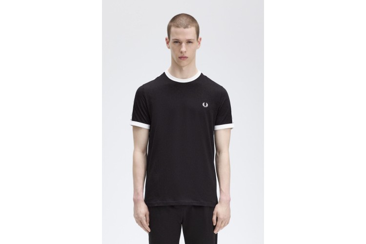 Fred Perry M4620 Taped Ringer T-Shirt - Black