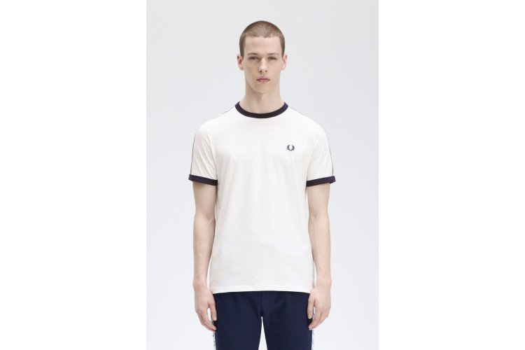 Fred Perry M4620 Taped Ringer T-Shirt - Snow White