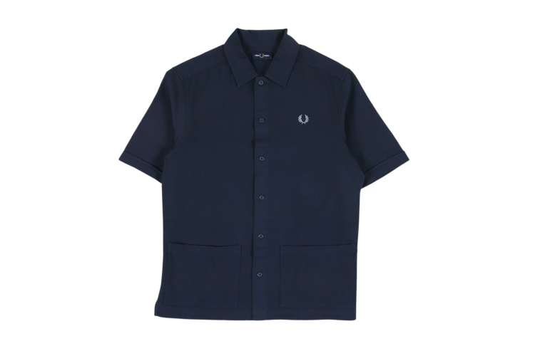Fred Perry M4680 Woven Pique Shirt - Shaded navy