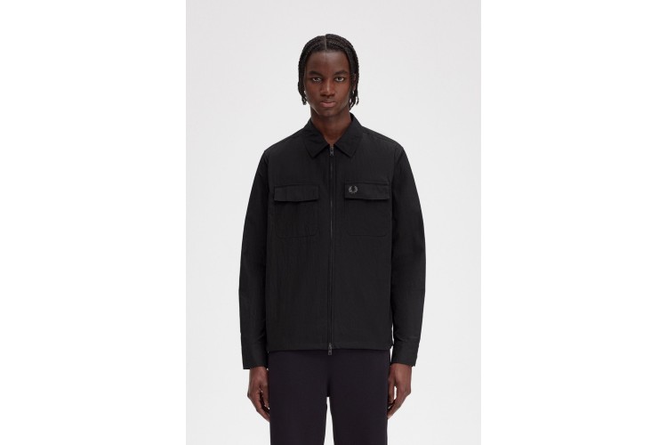 Fred Perry M5684 Full Zip Overshirt - Black