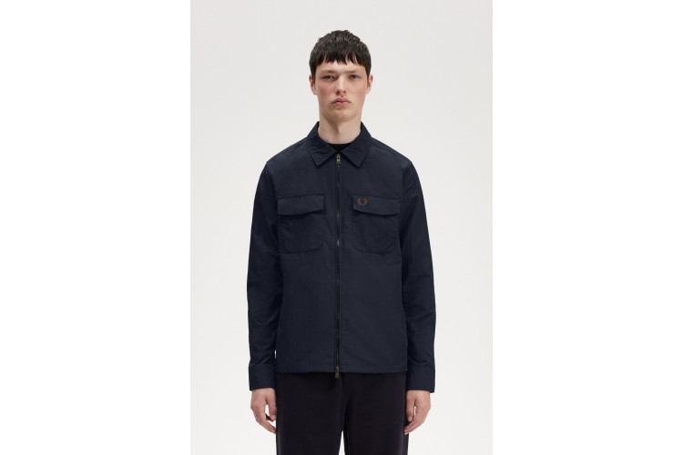 Fred Perry M5684 Full Zip Overshirt - Navy