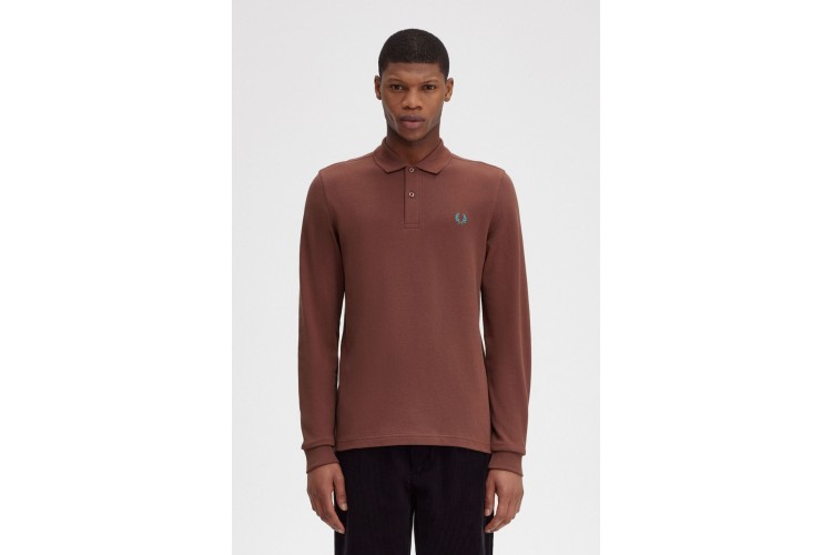 Fred Perry M6006 WhiskyBrown/DeepMint L/S Polo - S54
