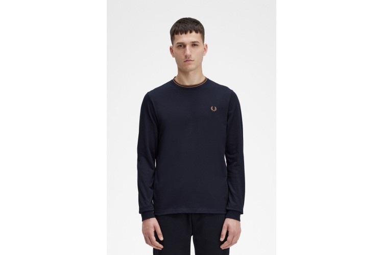 Fred Perry M9602 Twin Tipped L/S T-Shirt - Navy