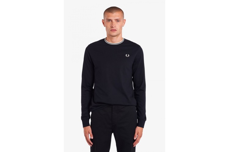 Fred Perry M9602 Twin Tipped L/S T-Shirt - Black