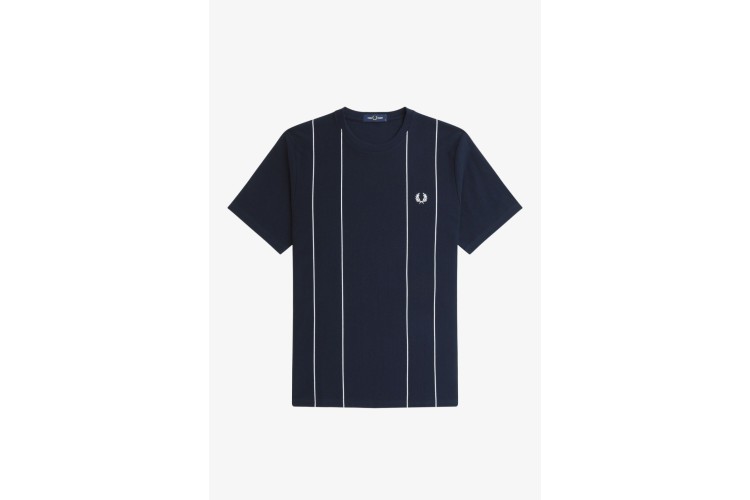 Fred Perry M9859 Pinstripe T-Shirt - Navy