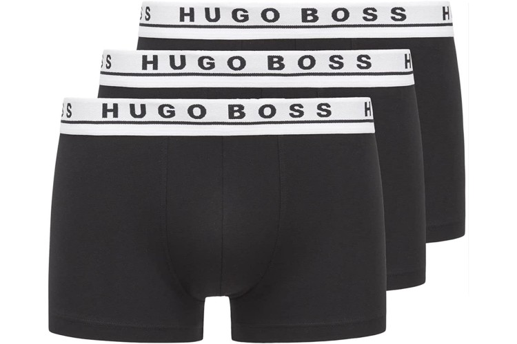 Hugo Boss  Cotton Stretch Trunk 3 Pack - Black / White