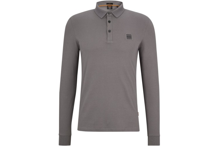 BOSS Passerby Logo L/S Polo - Grey 029