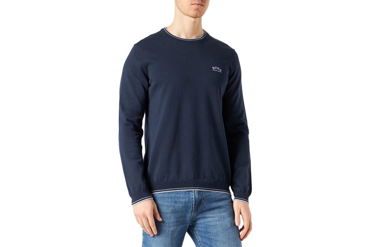 Hugo Boss Ritom Organic-Cotton Sweater - Navy