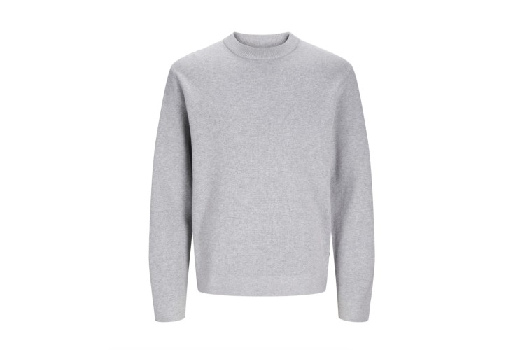 Jack & Jones Milano stitch Crew Neck Knit - Grey Melange