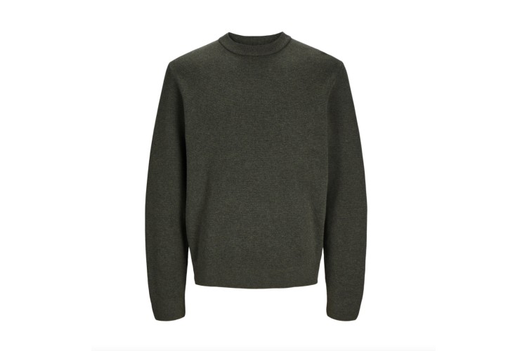 Jack & Jones Milano stitch Crew Neck Knit - Peat Melange