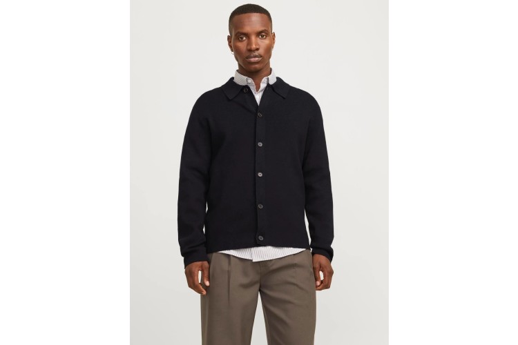 Jack & Jones Plain Knitted Cardigan - Black