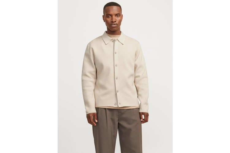 Jack & Jones Plain Knitted Cardigan - Silver Lining