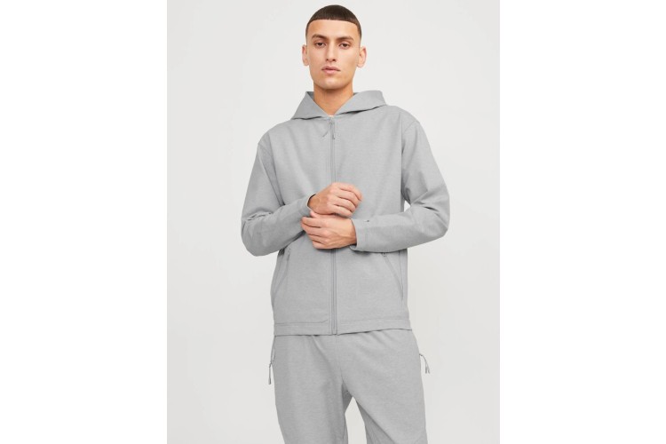 Jack & Jones Cloud Sweat Zip Hood - Light Grey