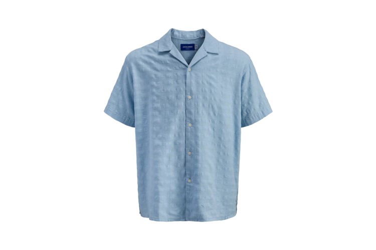 Jack & Jones Structure Resort S/S Shirt - Skyway