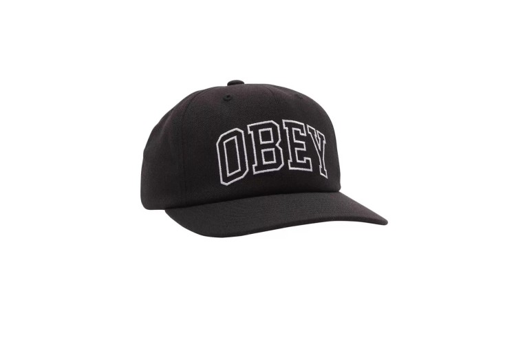 Obey Academy 6 Panel Classic Snapback Cap - Black
