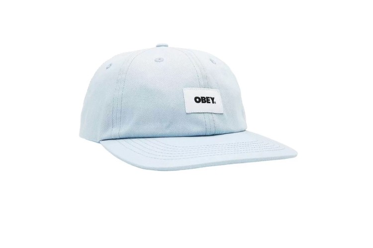 Obey Bold Label Organic 6 Panel Strapback Cap - Good Grey