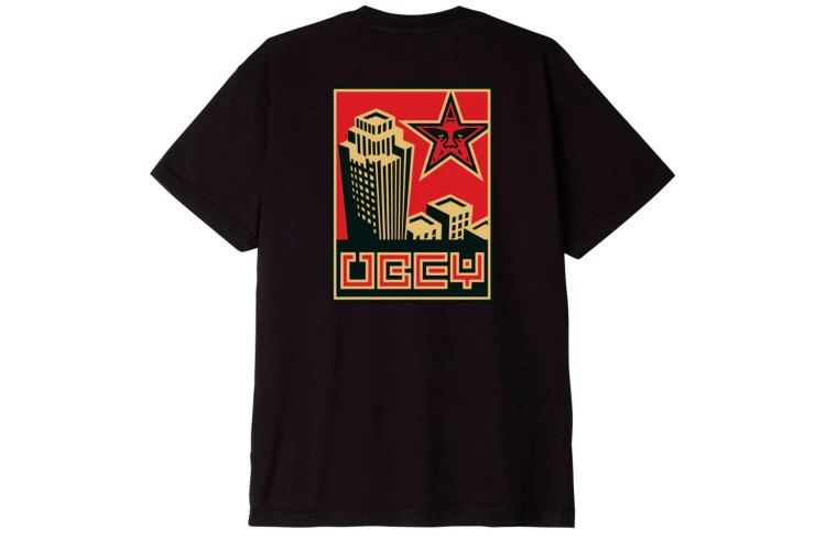 Obey Building S/S T-Shirt - Faded Black