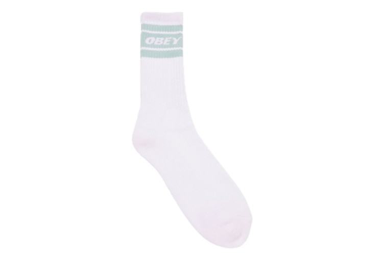 Obey Cooper II Socks (UK 7/11) - White/Surf Spray