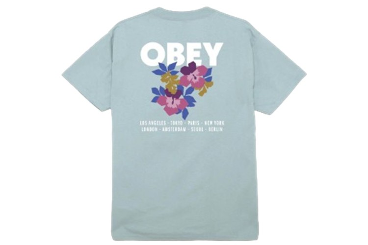 Obey Floral Garden S/S T-Shirt - Good Grey