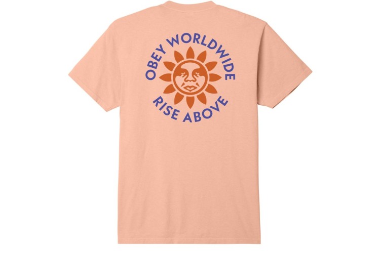 Obey Rise Above Pigment T-Shirt - Pigment Peach Parfait