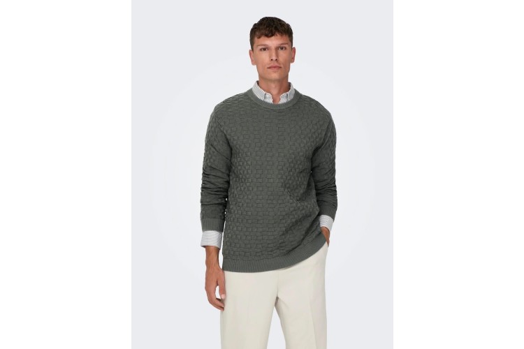Only & Sons Crew Neck Pullover Knit - Castor Gray