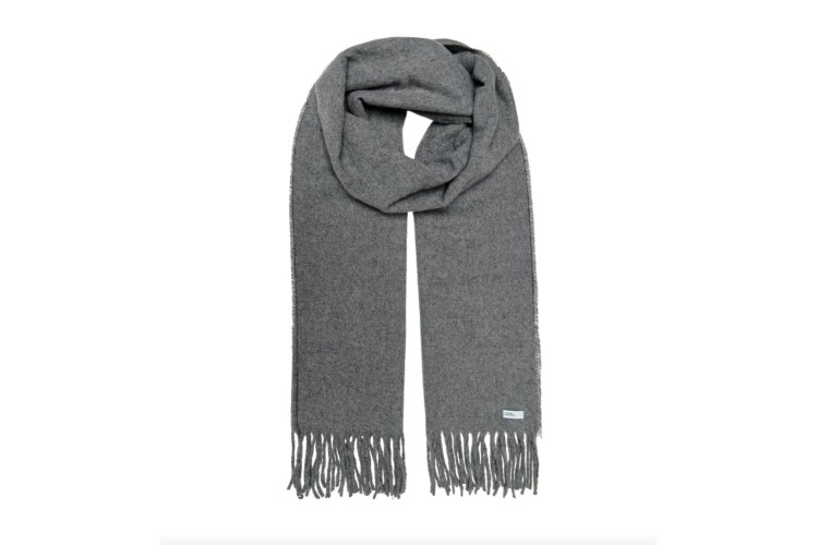 Only & Sons Easton Life Plain Knit Scarf - Grey Melange