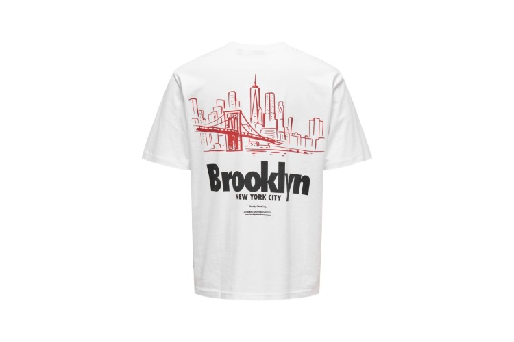 Only & Sons Onskeane Printed T-Shirt - Bright White