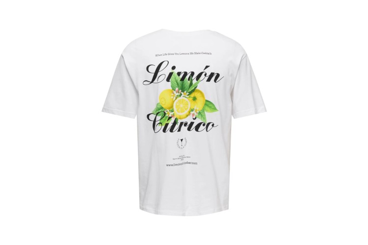 Only & Sons Onskeane Printed T-Shirt - White/Limon