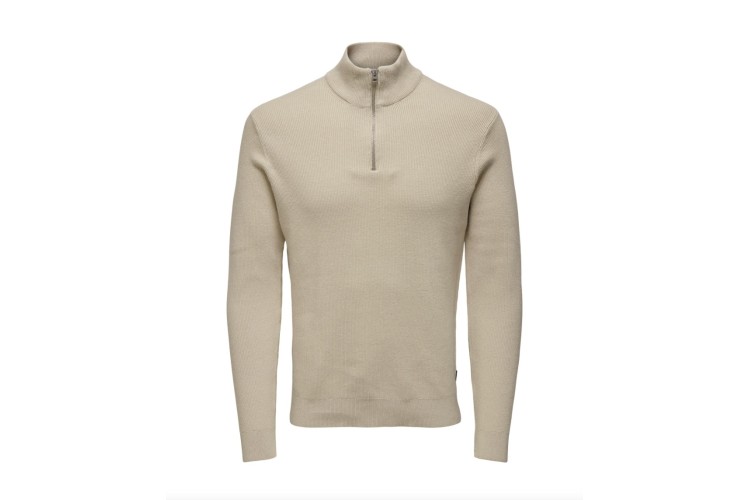 Only & Sons Onsphil Half Zip Structured knit - Silver Lining