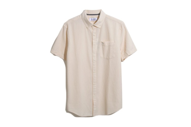 Penguin Dobby Basketweave Textured S/S Shirt - Birch