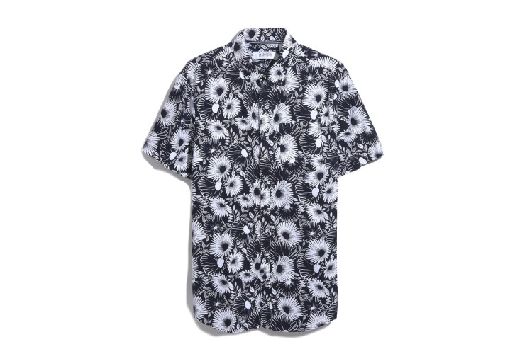 Penguin Eco Aop Floral S/S Shirt - Dark Sapphire