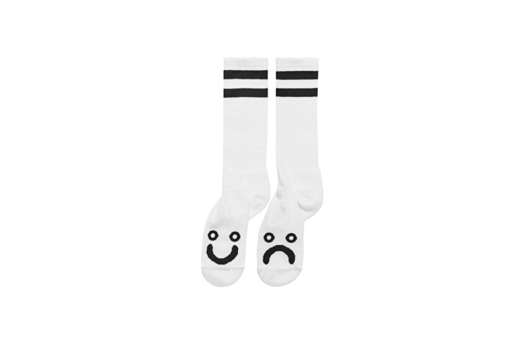 Polar Skate Co. Happy Sad Socks - White