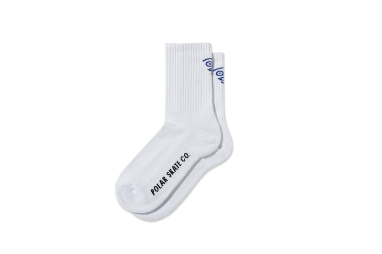 Polar Skate Co. Rib Face Socks - White
